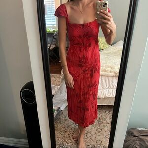 Red Floral Dress